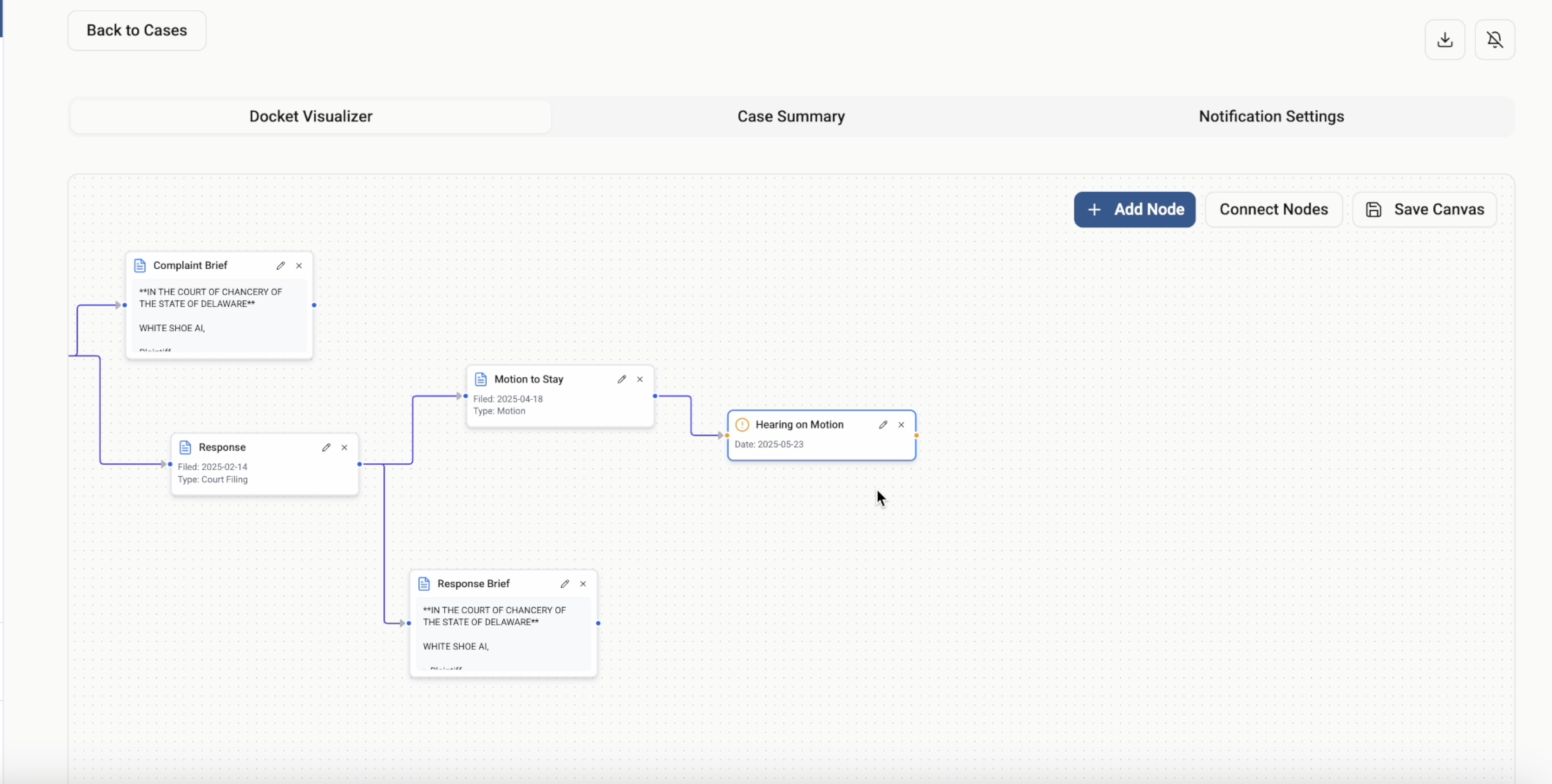 Court Filing Tracker monitoring litigation filings with automated docket tracking and case analysis